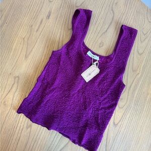 NATURAL LIFE Deep Purple Textured Tank Top